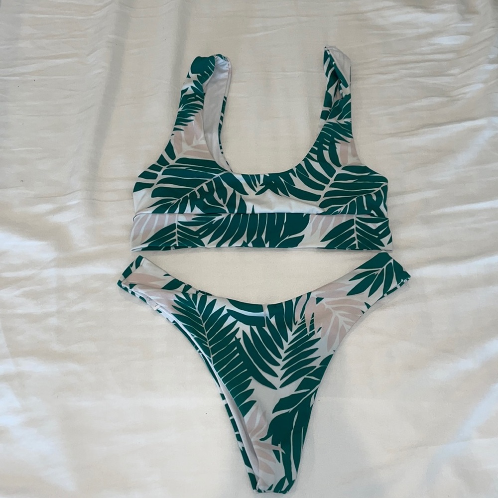 Green and pink bikini
